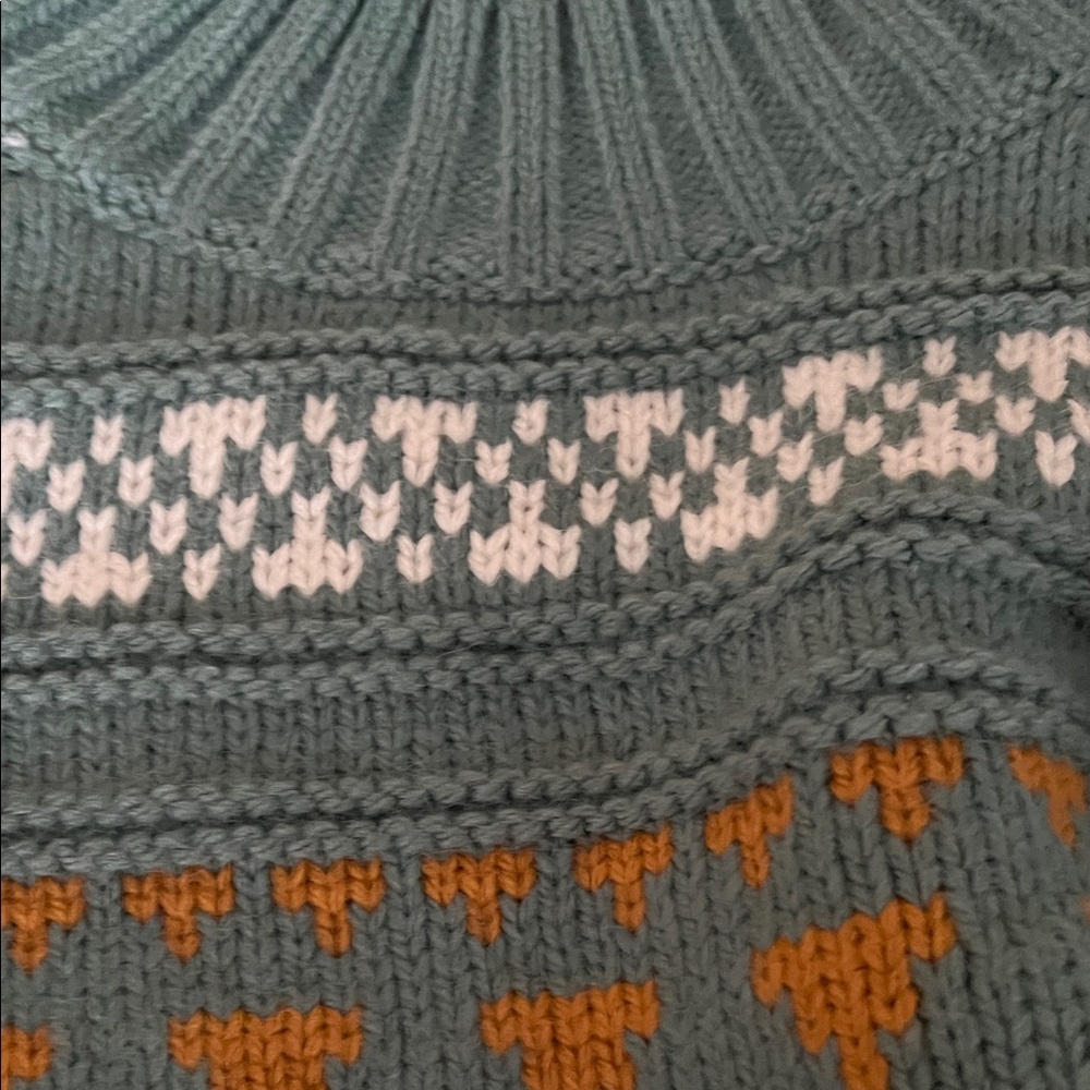 Universal Thread Teal And Orange Patterned Sweater - image 4